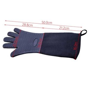 Gants de four en silicone avec logo personnalisé, couche en coton, résistants à la chaleur, pour la cuisson au barbecue - Product Image 4