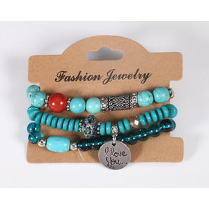 Bracelet Perlé « Je t'aime » en Pierres Naturelles Multicouche Unisexe, Bijou Cadeau 2761 - Product Image 6