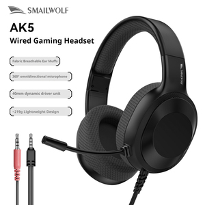 Casque de jeu filaire Smailwolf AK5 avec haut-parleurs de 50 mm, lumière LED 3,5 mm, micro à réduction de bruit pour PC, PS5, Xbox <span class=keywords><strong>Gamer</strong></span> - Product Image 5