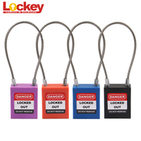 Cadenas de sécurité en acier inoxydable Loto, cadenas de sécurité personnalisés bon marché, câble flexible de longueur personnalisée
