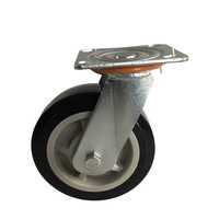 Roues de freinage silencieuses en PU rigides et robustes EFON EF1113 de 6 pouces pour chariots d'entrepôt, d'atelier et chariots à plateau, noires