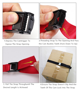 Sangles d'arrimage robustes OEM&ODM sans rayures avec boucle <span class=keywords><strong>à</strong></span> came pour moto - Product Image 6