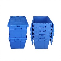 Vente flash : caisses de déménagement en plastique de haute qualité 600*400*320 mm, robustes, grandes boîtes de rangement en plastique avec couvercles