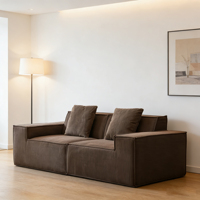 Sofá Cama Convertible Tapizado Pequeño sin Estructura de Terciopelo para Sala de Estar, Dormitorio o Salón - Venta al por Mayor