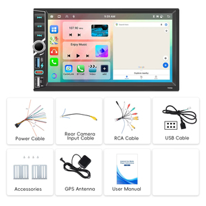 Autoradio Podofo 7 pouces écran IPS 4+4 cœurs Android 2Din 4+64G CarPlay & Android Auto USB-C USB GPS BT WIFI OEM Factory - Product Image 6