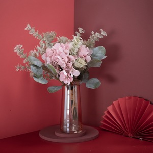 Bouquet de fleurs artificielles Tsubakiya Kona Hydrangea rose et vert, pour mariage, à tenir à la main, décoration de la maison CF01033 - Product Image 2
