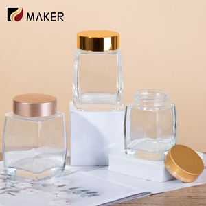 2025 nouveau récipient de stockage de nid d'oiseau scellé fond épais carré épais Transparent confiture Sauce abeille miel bouteille verre pot de nourriture - Product Image 3