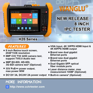 Nouveau testeur WANGLU H20 8 pouces avec écran tactile Retina 8K, IP analogique / CVI / TVI / AHD / HDMI / VGA / PoE++ et double port optique SFP - Product Image 5