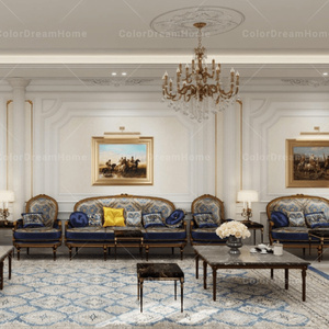 Juego de sofás Majlis tallados Royal Moioccan Majlis de gama alta, muebles de lujo Majlis árabes para Arabia Saudita - Product Image 2