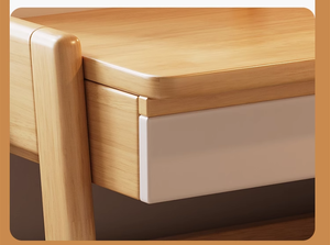 Escritorio de estudio de almacenamiento de madera maciza duradero ergonómico con estantería y cajón, mesa de estudio ajustable en altura para oficina en casa barata para niños - Product Image 2