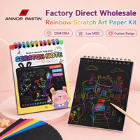 Kit de Dibujo y Manualidades AP Mini Scratch Note, Papel para Rascar Personalizado, Papel para Rascar Arcoíris