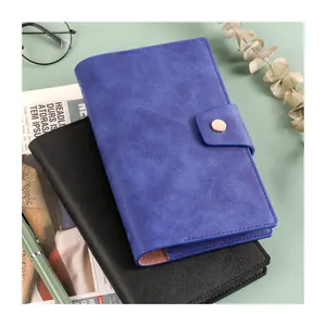 Custom Daily Weekly Monthly Organizer Planne Notebook A6 Budget Pu Leather Binder Clip Notebook Planner