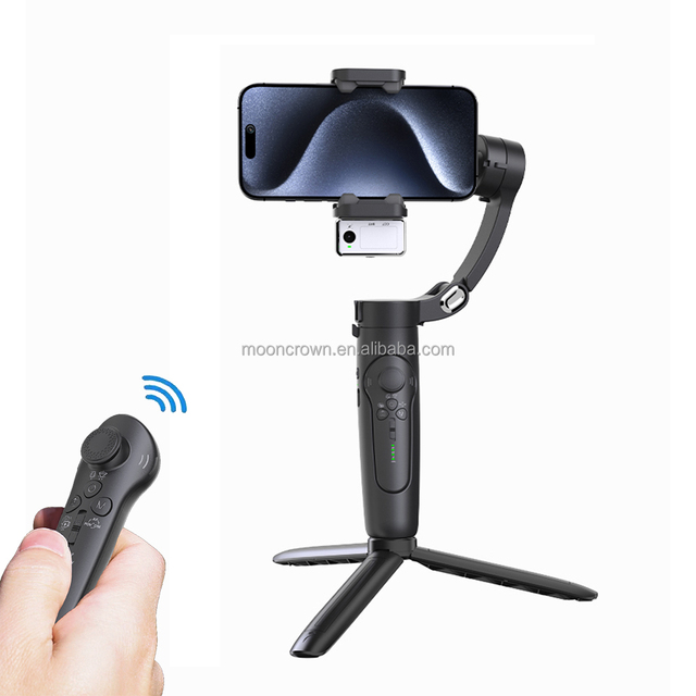 2025 New Professional Mobile Phone Stabilizer 3 Axis Fordable Gimbal Auto Tracking 360 Rotation Selfie Stick Gimbals With LED