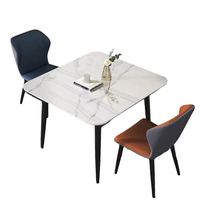 Table à manger moderne en céramique de pierre frittée, style italien, couleur vive, dalle de roche, pour salon, blanche