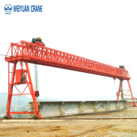 Pont roulant électrique robuste à double portique, capacité 50/100/200 tonnes, avec moteur et engrenages, portée 25,5 m, commande au sol/à distance