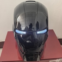 Casque de super-héros Iron-hero à commande vocale, noir brillant