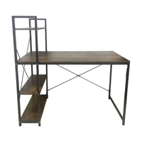 Table de jeu en forme de L de couleur marron rustique, bureau ergonomique réglable en hauteur pour la maison, l'école et l'hôpital