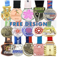 Médailles en métal personnalisées sur mesure pour événements multisports, support de conception gratuit, médailles de récompense pour marathon