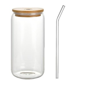 Vaso de <span class=keywords><strong>Coca</strong></span>-<span class=keywords><strong>Cola</strong></span> de alto contenido de silicio y boro, vaso Mason de 16 oz, tapa de bambú, cristalería. - Product Image 5