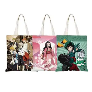 95 Styles My Hero Academia Black Clover Bleach Blue Lock Demon Slayer Chainsaw Man Fairy Tail Anime School Women's Tote Bags