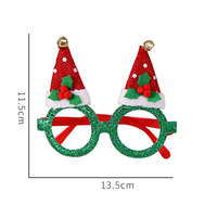 Lunettes de fête rouges double sapin de Noël très populaires, lunettes fantaisie scintillantes en forme de sapin de Noël, accessoire lumineux pour photomaton pour dîner de fête