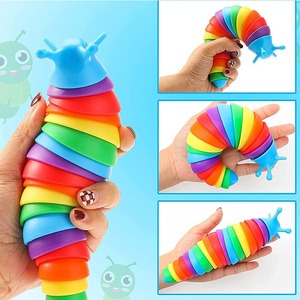 Hot-selling Plastic Slug Stress Relief Toy Educational Vent Caterpillar <b>Rainbow</b> for 14 Years & up - Product Image 3