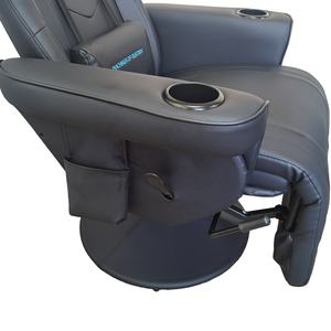 Silla <span class=keywords><strong>Gamer</strong></span> de Lujo con Portavasos, Totalmente Negra, de Cuero PU, con Reposapiés y Altavoces Bluetooth - Product Image 6