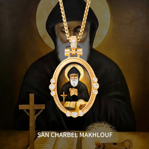 Collar con Colgante de <span class=keywords><strong>San</strong></span> Charbel al por Mayor, Collar de Devoción del Hacedor de Milagros, <span class=keywords><strong>San</strong></span> Charbel Mayoreo - Product Image 1