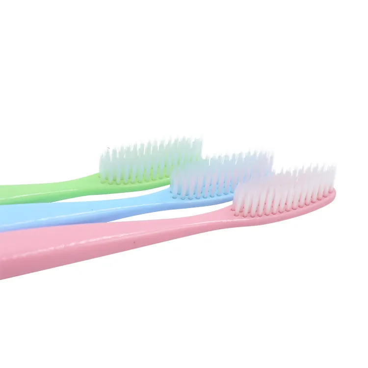 68 trous double touffetage super fine simple filament conique poils en plastique grosse tête brosse à dents