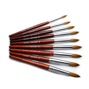 Pennello <span class=keywords><strong>per</strong></span> Unghie in <span class=keywords><strong>Acrilico</strong></span> di Alta Qualità con Manico in Legno Rosso e Logo Personalizzato OEM in Pelo di Kolinsky - Product Image 1