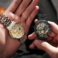 Montre 8973 personnalisable avec votre logo, montres originales en acier, chronographe étanche, montre sport à quartz pour homme