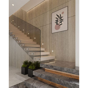 Escalier flottant mural avec marches en bois massif - Product Image 4