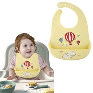 Bavoirs pour bébé en silicone imperméable à 6 boutons, réglables, à motifs de dessins animés, pour nouveau-né, personnalisables - Product Image 2