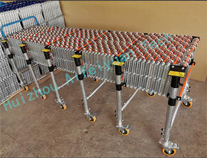 Ağır paslanmaz çelik yerçekimi esnek genişletilebilir kauçuk naylon plastik rulo parça paten tekerlekleri makaralı konveyör satılık - Product Image 4