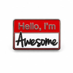 Kreative originale selbstmotivierende Metall-Reifenschlüssel Hi I'm Awesome Charaktere Design Silberbeschichtung Eisenbürste harte Emaille-Schlüssel - Product Image 1