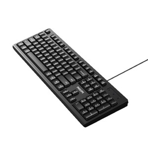 T15 <b>USB</b> Wired Office Keyboard Full-size 104 <b>Keys</b> Membrane Keyboard with Silicone Keycaps for PC Laptop Desktop - Product Image 2