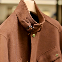 Veste en cachemire double face pour homme, ceinturée, style safari, en laine, col montant, quatre poches à rabat, coupe-vent pour l'hiver