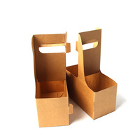 Boîte à fleurs pliante en papier kraft jetable pour café thé boissons au lait boîte de livraison de bouquet épissable revêtement UV gaufrage