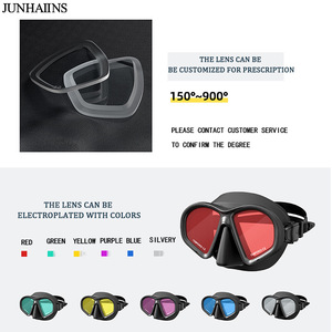 Diving Mask Two Windows Tempered Glass Silicone Low Volume Freediving Adult Beach Use - Product Image 3