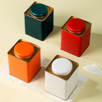 Boîte à thé carrée en métal multi-usage, vide, en acier doux de qualité alimentaire, pour le stockage et l'emballage du thé