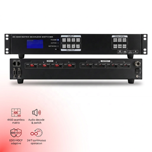 Hardrock 4x4สำหรับเมทริกซ์ที่ไร้รอยต่อ4K60Hz โลหะสำหรับสวิตช์วิดีโอพร้อมการ<span class=keywords><strong>ค</strong></span>วบ<span class=keywords><strong>ค</strong></span>ุมแอพและการ WS-A-0404H460โมเดลการจัดการเสียง - Product Image 1