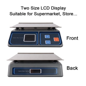 Siêu Thị Cân Nền Tảng Lớn 30Kg Cân Thực Phẩm Cân Nhà Bếp Màn Hình <span class=keywords><strong>LCD</strong></span> Kép Trước Và Sau - Product Image 4