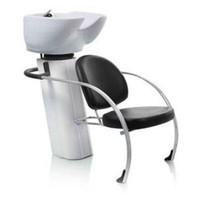 Fauteuil de lavage semi-inclinable en cuir métallisé de luxe Dongkai avec bac à shampoing intégré, multifonctionnel pour usage commercial