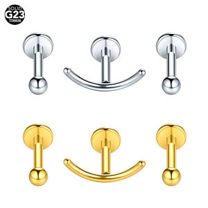 1 set/3 pièces 16G ASTM F136 Titanium Internally Threaded <span class=keywords><strong>Smile</strong></span> Crying Face Lip Labret Studs Helix Ear <span class=keywords><strong>Piercing</strong></span> Body Jewelry - Product Image 3