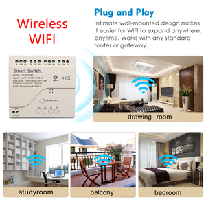 Module d'interrupteur WiFi intelligent TY-TDQ-4CH AC 85-250V DC 7-32V avec application <span class=keywords><strong>Tuya</strong></span> Smart Life, <span class=keywords><strong>RF</strong></span> <span class=keywords><strong>433</strong></span>, 4 canaux, compatible avec Alexa et Google Voice, télécommande vocale - Product Image 6