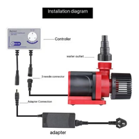 Pompe d'aquarium submersible silencieuse à haute pression 24V 110-220V, à fréquence variable, puissance 10-30W, câble de 2,5m, débit élevé