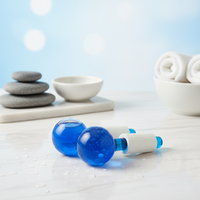 Fabricant direct – Globes de massage glacés en verre/eau purifiée/EVA de haute qualité pour le visage – Outils rafraîchissants – Couleur et logo personnalisables – Fabrication en gros