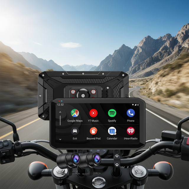 New Wireless CarPlay Android Auto Waterproof Motorcycle Navigation 6.25 Inch Touch Screen Portable Bike Navigator BSD TPMS Model