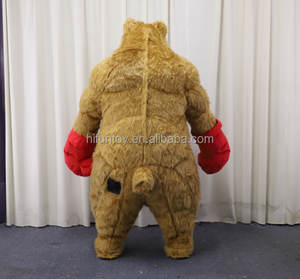 Funtoys vendita calda gigante gonfiabile marrone orso nero pugilato mascotte Costume pelliccia di peluche per adulti di Halloween - Product Image 2