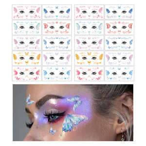 <span class=keywords><strong>Tatuaggi</strong></span> Temporanei Impermeabili Glitterati a Forma di Farfalla per Viso e Occhi, Adesivi per Trucco Effetto Faccine di Fata di Shinein - Product Image 1
